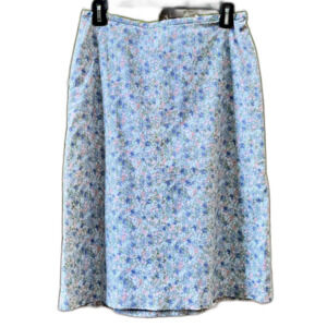 VTG Y2K Gap Floral Midi Lined A Line Skirt Womens 6 Blue Cottagecore Boho Girly